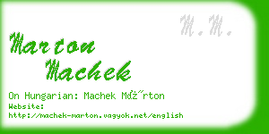 marton machek business card